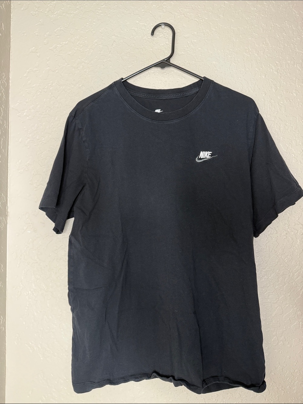 Nike Black Short Sleeve Crew Tee with Small White Swoosh